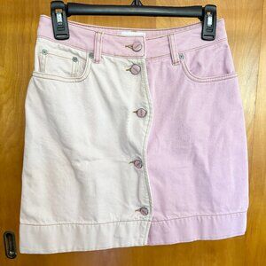 Ganni Pink Denim Mini Skirt